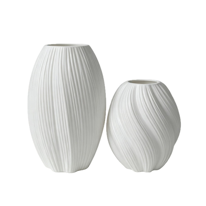 Elegant Vertical Ribbed Decorative Vase Kalsten