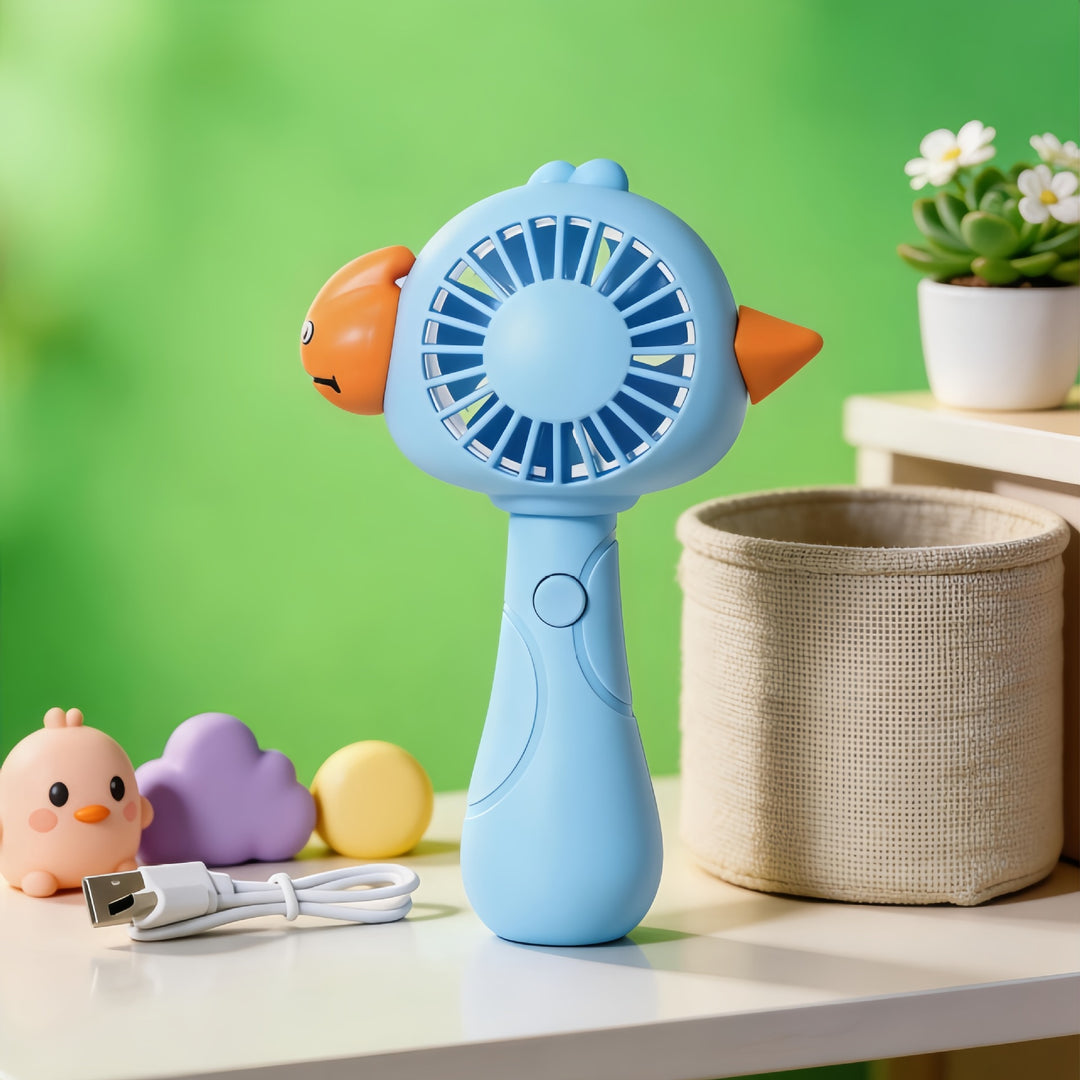 Unisex rechargeable handheld fan with cute animal design, USB rechargeable and child-safe Kalsten