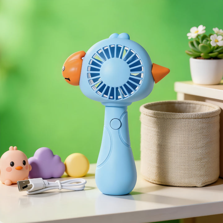 Unisex rechargeable handheld fan with cute animal design, USB rechargeable and child-safe Kalsten