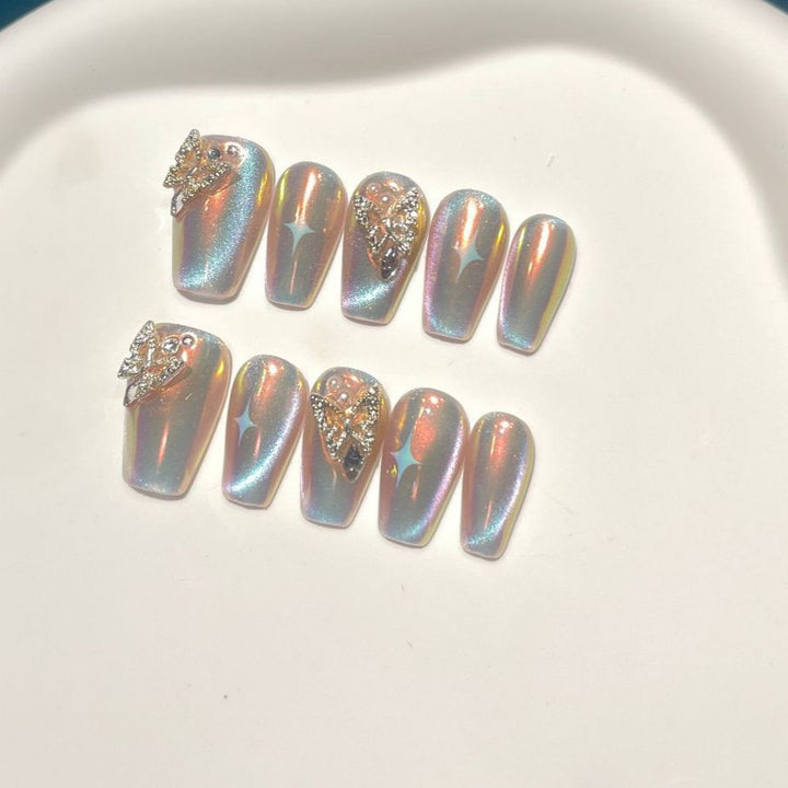 Butterfly-Embellished Press-On Nails