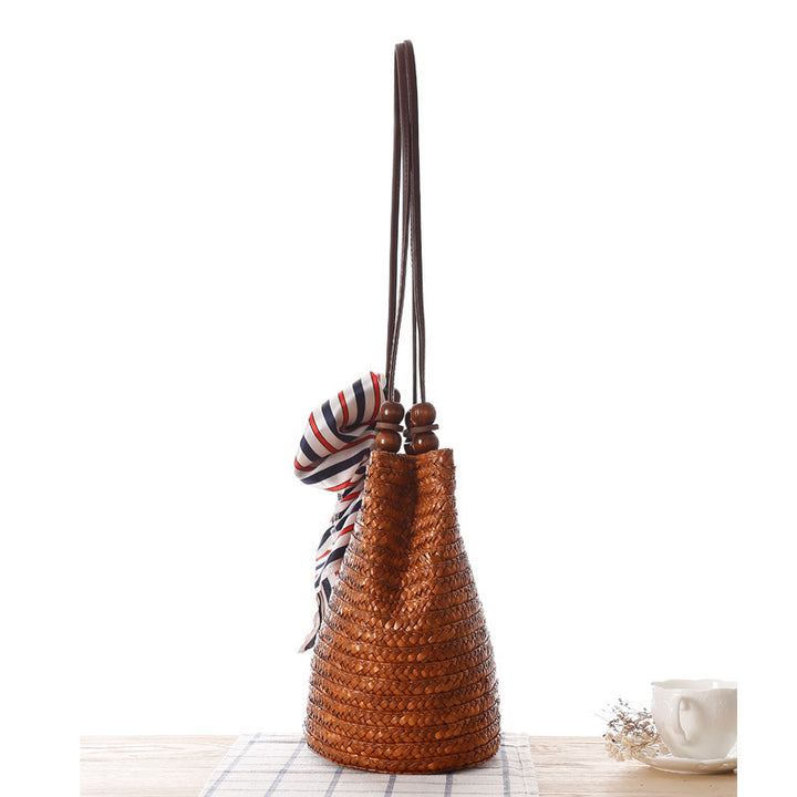Elegant basket bag with trendy ribbon detail Kalsten