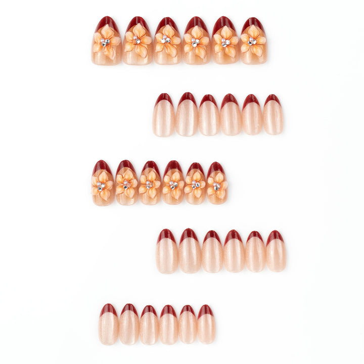 Premium Artificial Nails with Floral Accents Kalsten