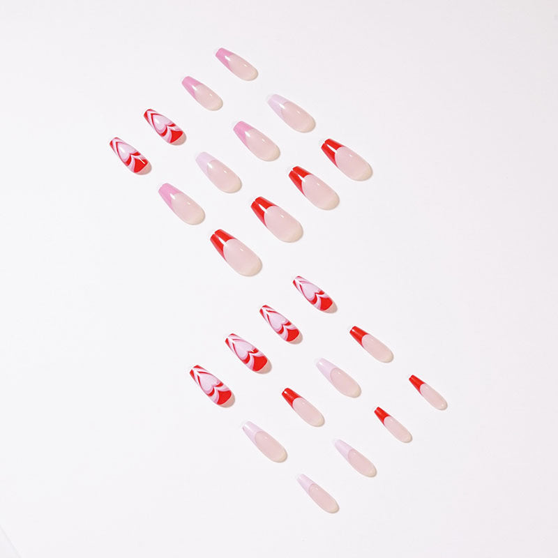 Artistic acrylic nails with heart design Kalsten