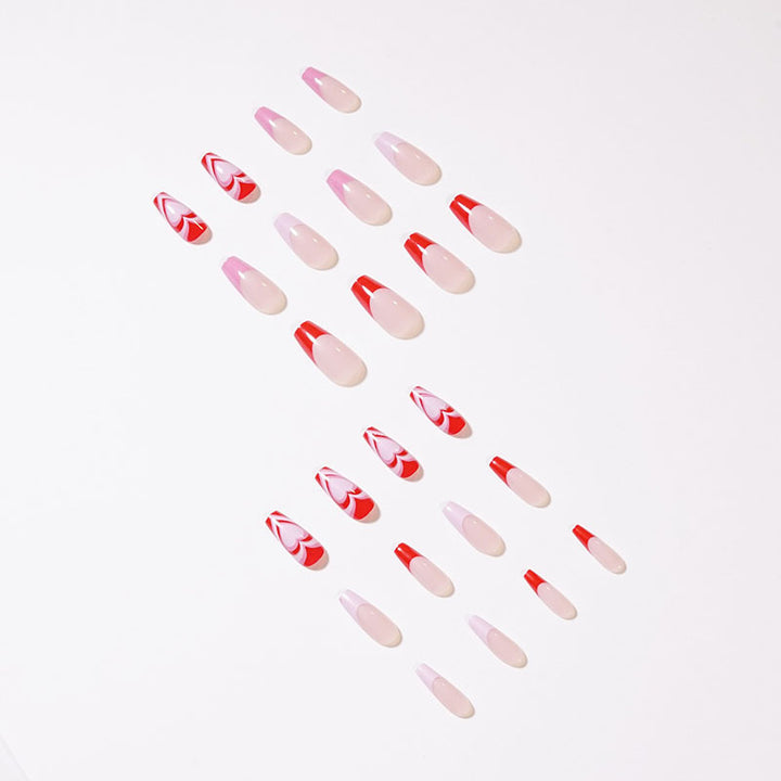 Artistic acrylic nails with heart design Kalsten