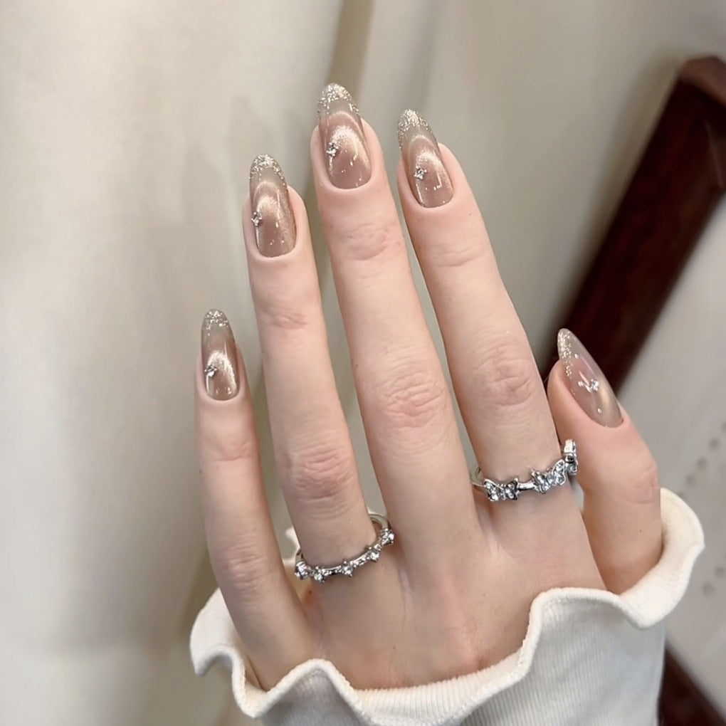 Glittery Stiletto Press-On Nail Extensions
