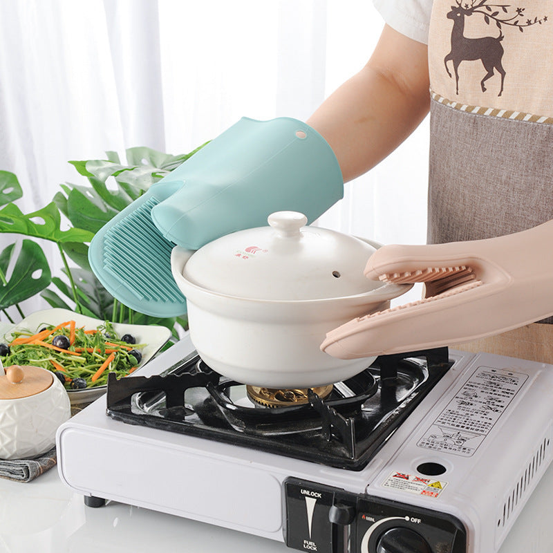 Silicone kitchen gloves with integrated cleaning bristles Kalsten