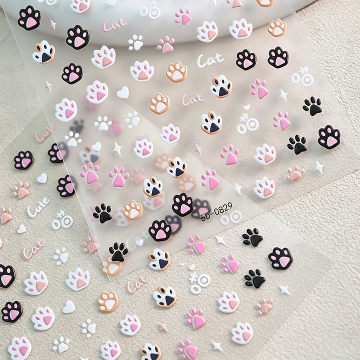 Cute Animal Paw-Themed Nail Art Charms