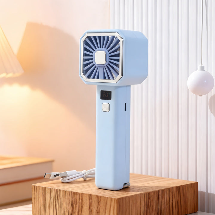 Women Portable Hand Fan with Digital Display Kalsten