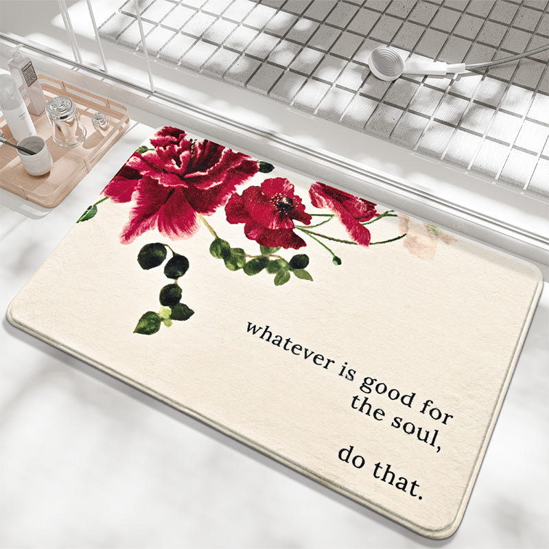 Decorative Floral Sayings Bath Mat Kalsten