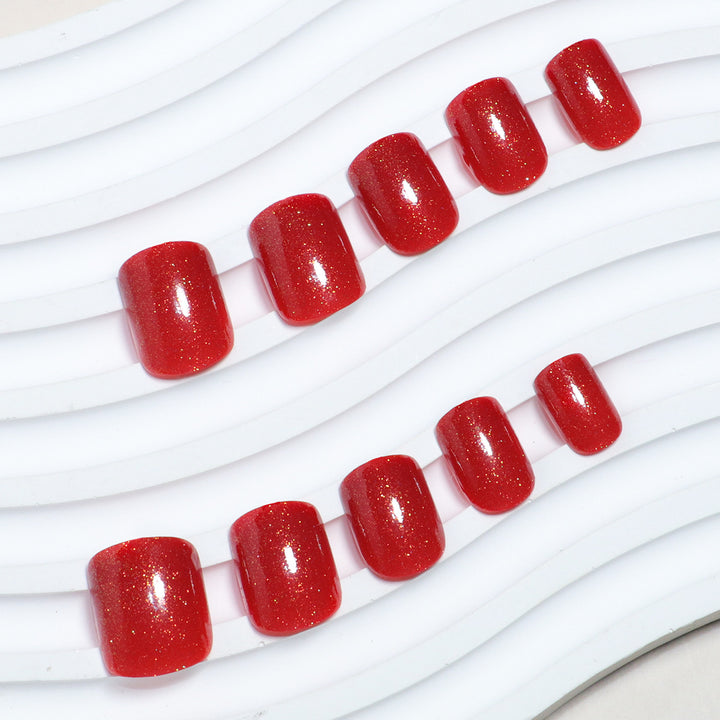 Glittery Press-On Toenail Set Kalsten