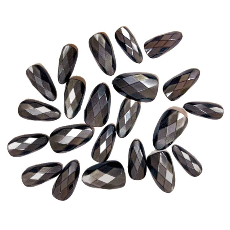 Artistic Diamond-Pattern Press-On Nails Kalsten
