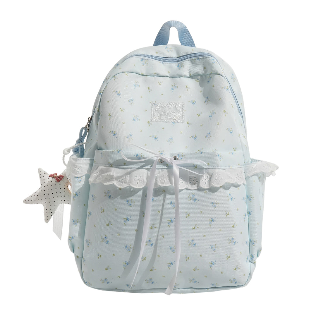 Whimsical Floral Embellished School Backpack Kalsten