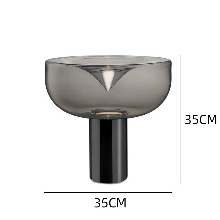 Modern Glass Accent Table Lamp with Gold Base