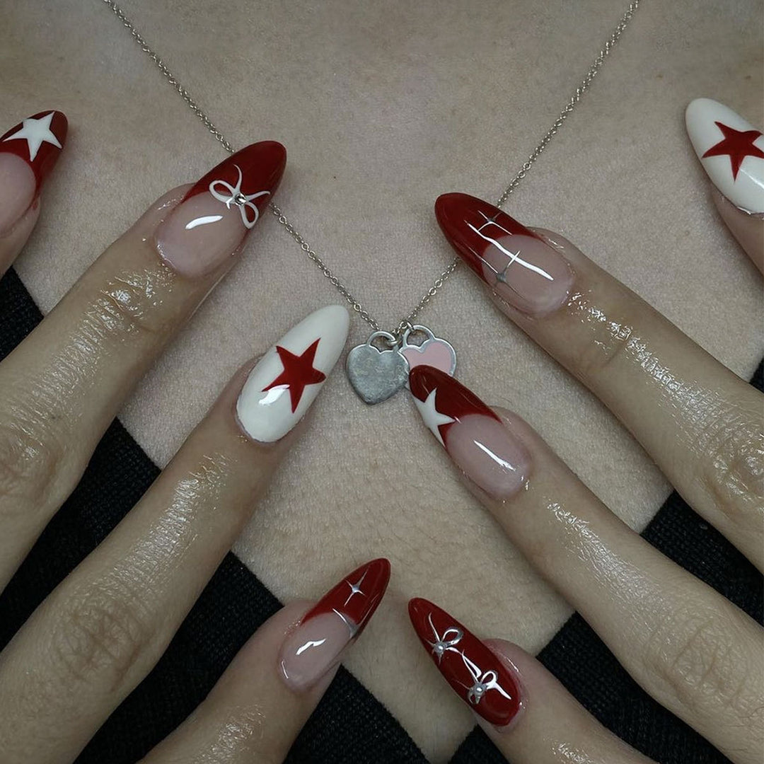Glamorous Star-Accent Nail Art Extensions Kalsten
