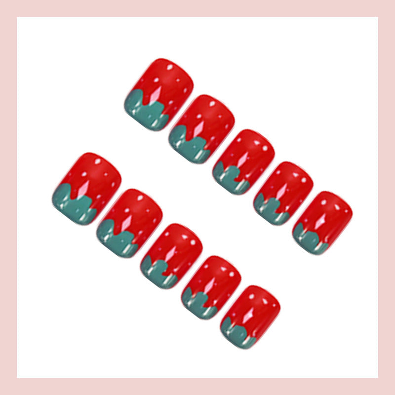 Nail art set with cheerful strawberry designs Kalsten