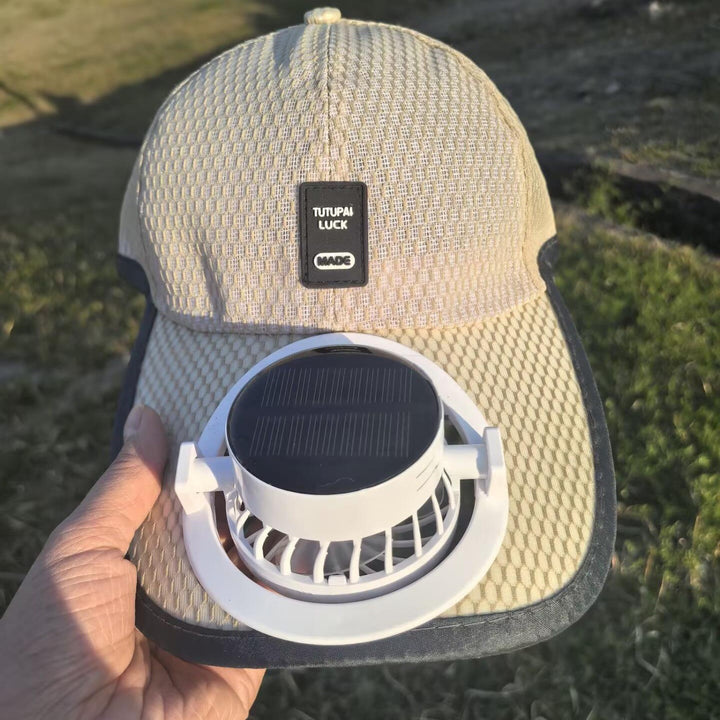 Solar-powered baseball cap with detachable solar fan and breathable honeycomb fabric Kalsten