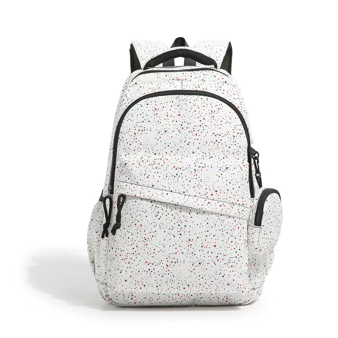 Everyday backpack with ergonomic compartment arrangement and creative motif details Kalsten