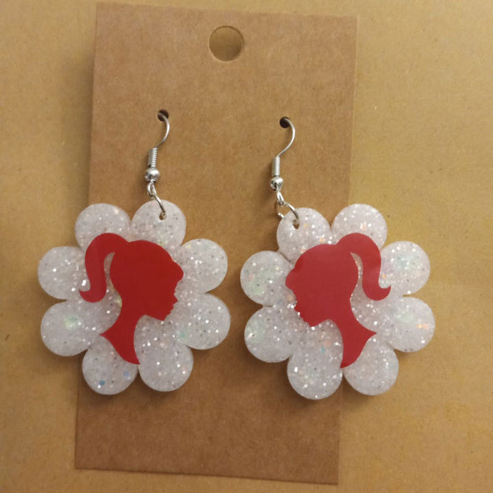 Heart-Shaped Glitter Earrings Kalsten