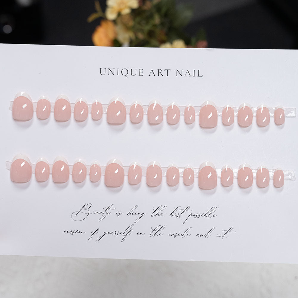 French Tip Gel Press-On Nails