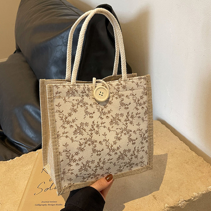 Decorative Floral Print Tote Bag  1790617122