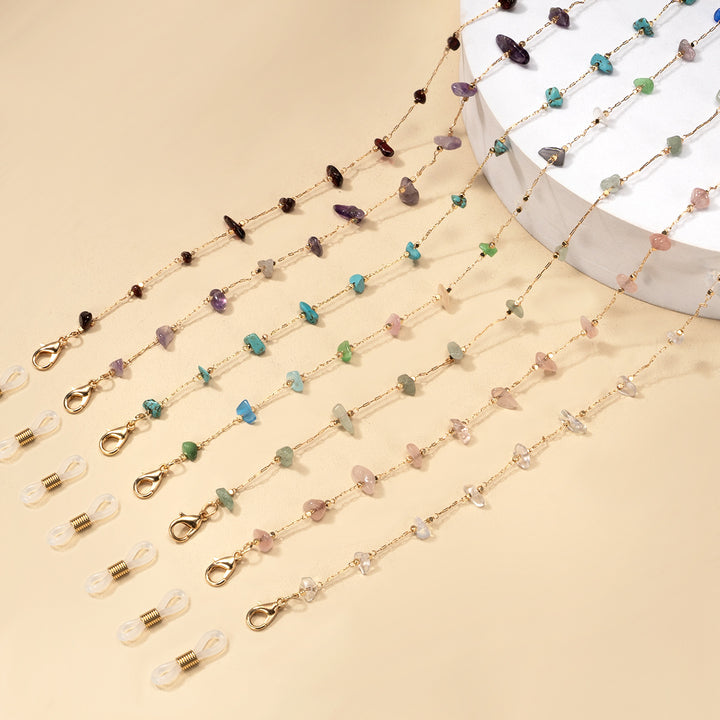 Multi-Color Stone Chain Necklace kalsten