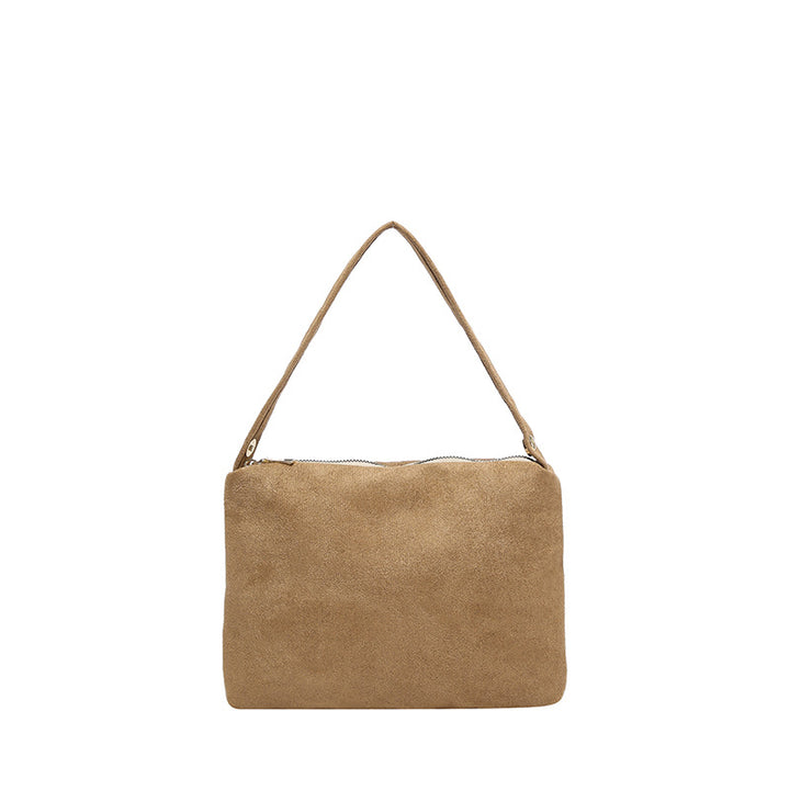 Suede Shoulder Clutch Bag