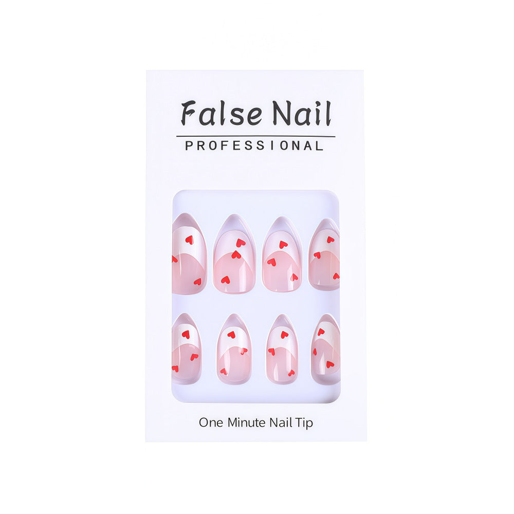 Artificial nails with romantic heart decorations Kalsten