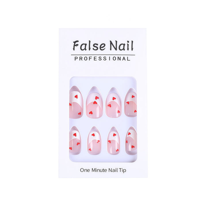 Artificial nails with romantic heart decorations Kalsten