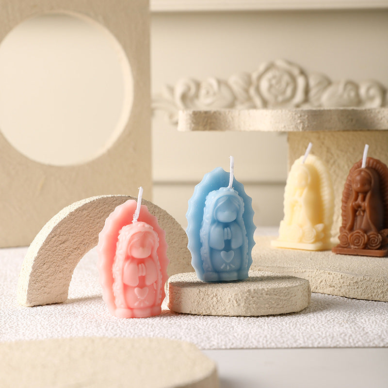 Hand-Poured Mini Sculptural Devotional Figurine Soy Candle Set