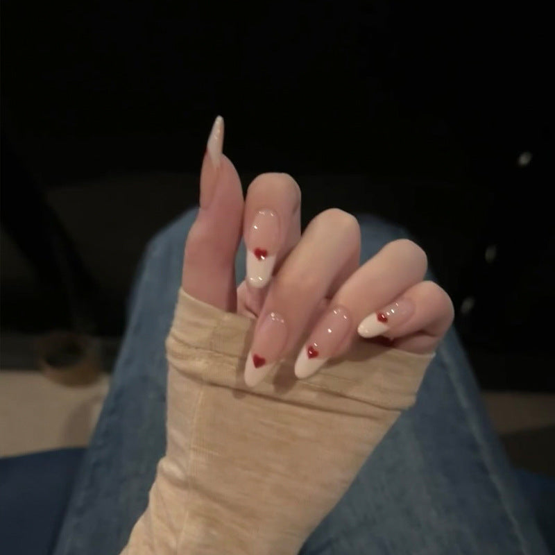 Heart-Embellished Press-On Nail Set Kalsten