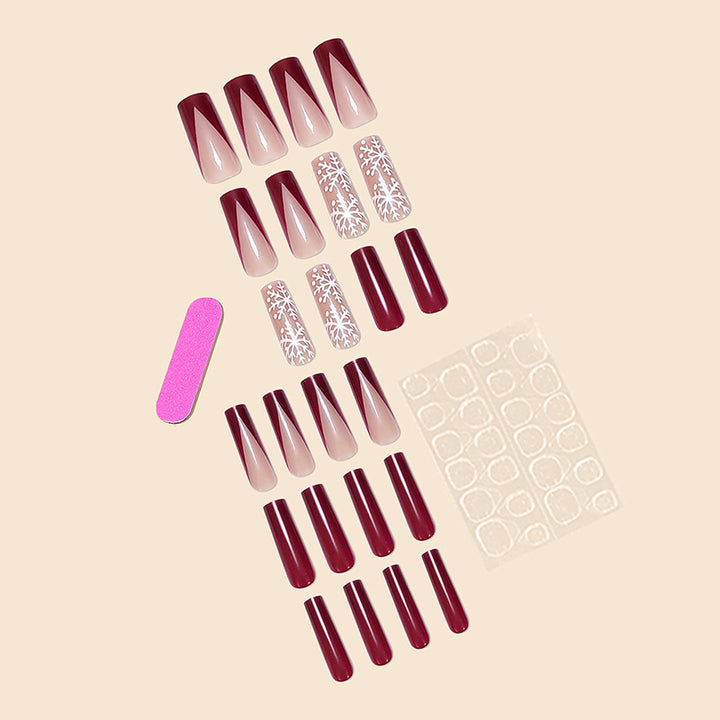Premium Winter-Themed Press-On Nail Art Extensions