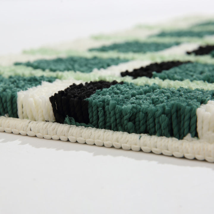 Soft Plush Grid Pattern Bath Mat