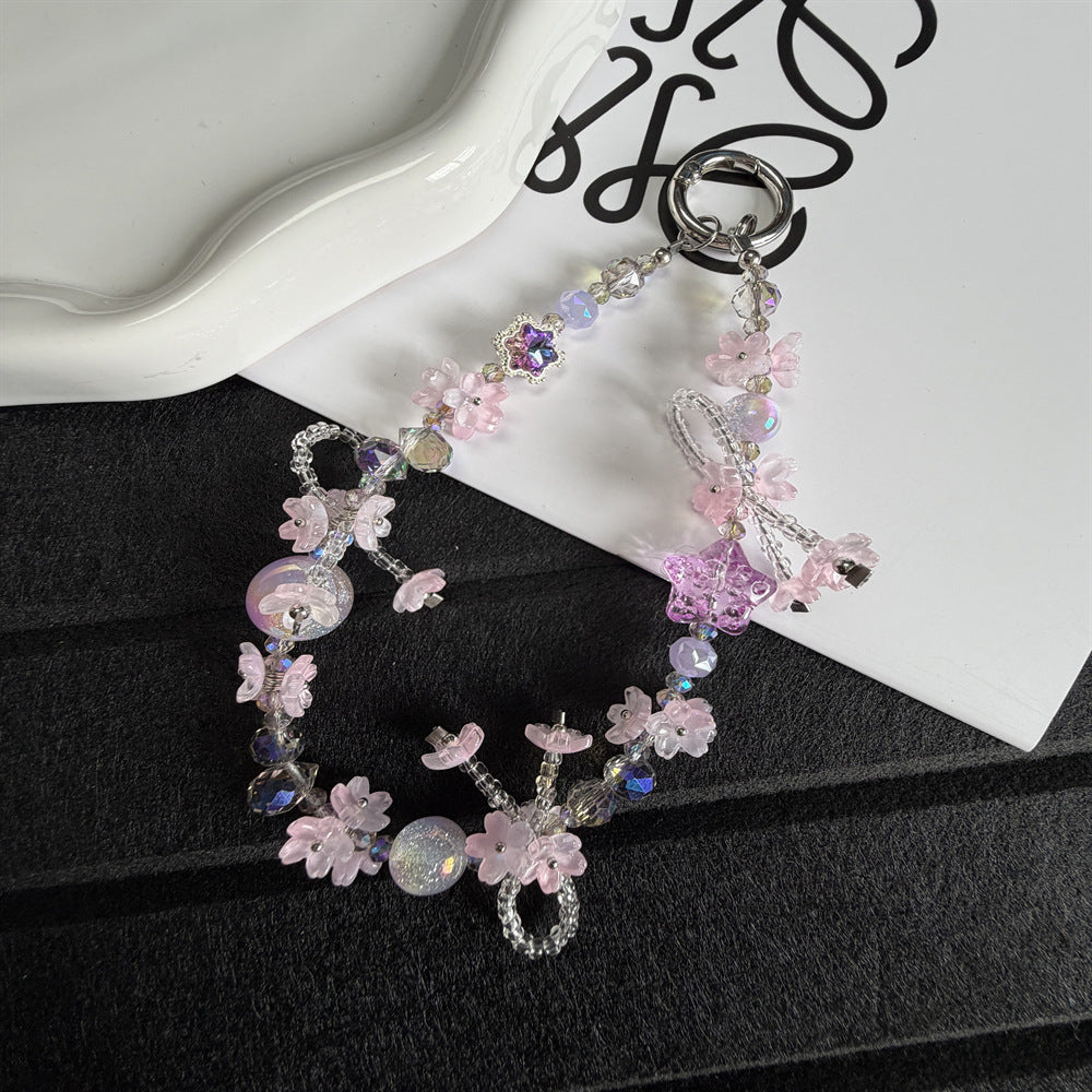Elegant Floral Beaded Charm Keychain Kalsten
