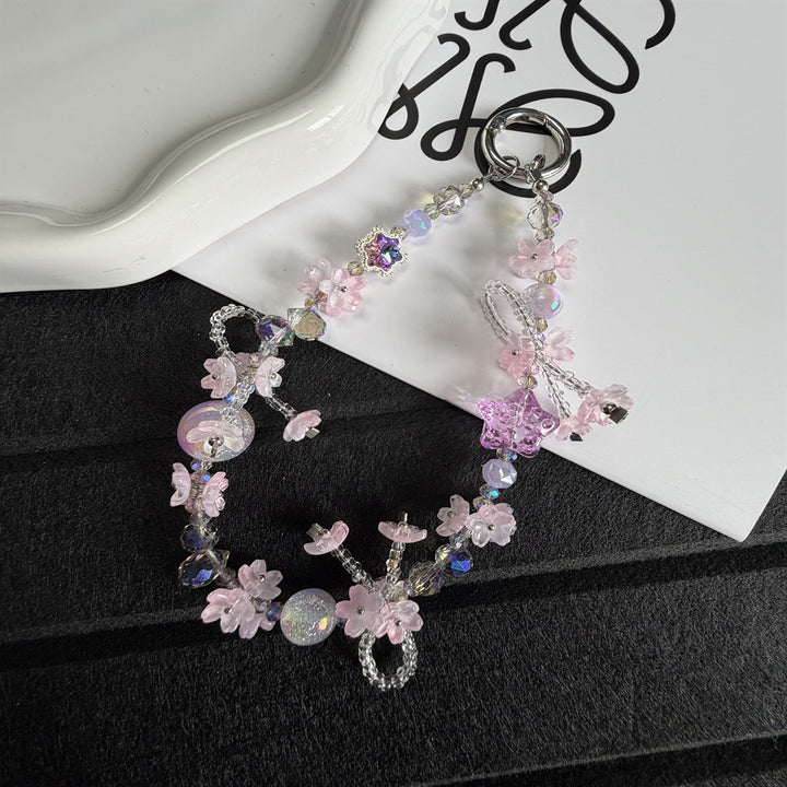 Elegant Floral Beaded Charm Keychain Kalsten