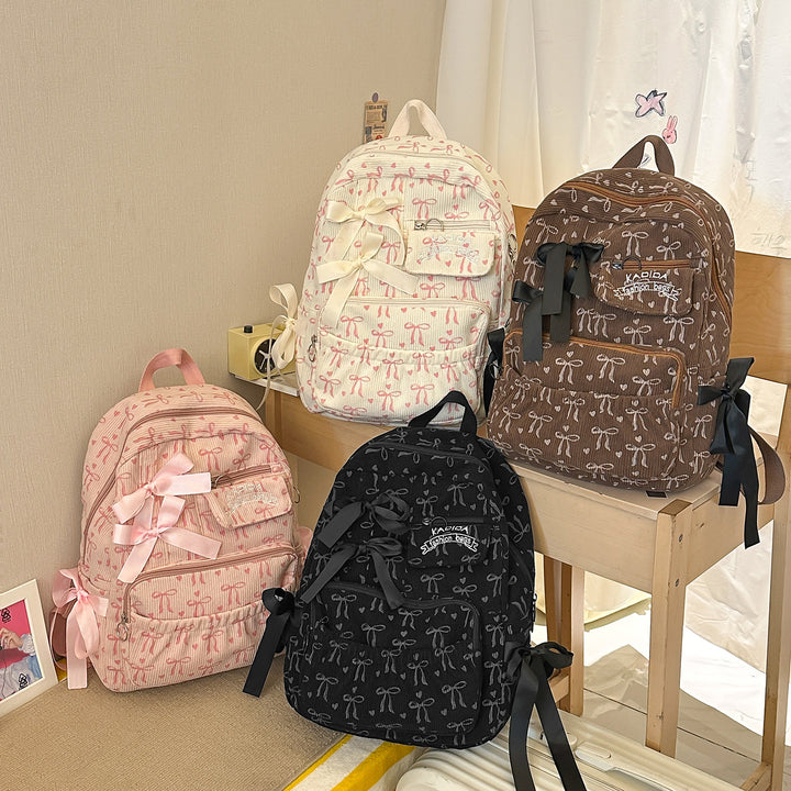 Stylish Ribbed Fabric Backpack Kalsten
