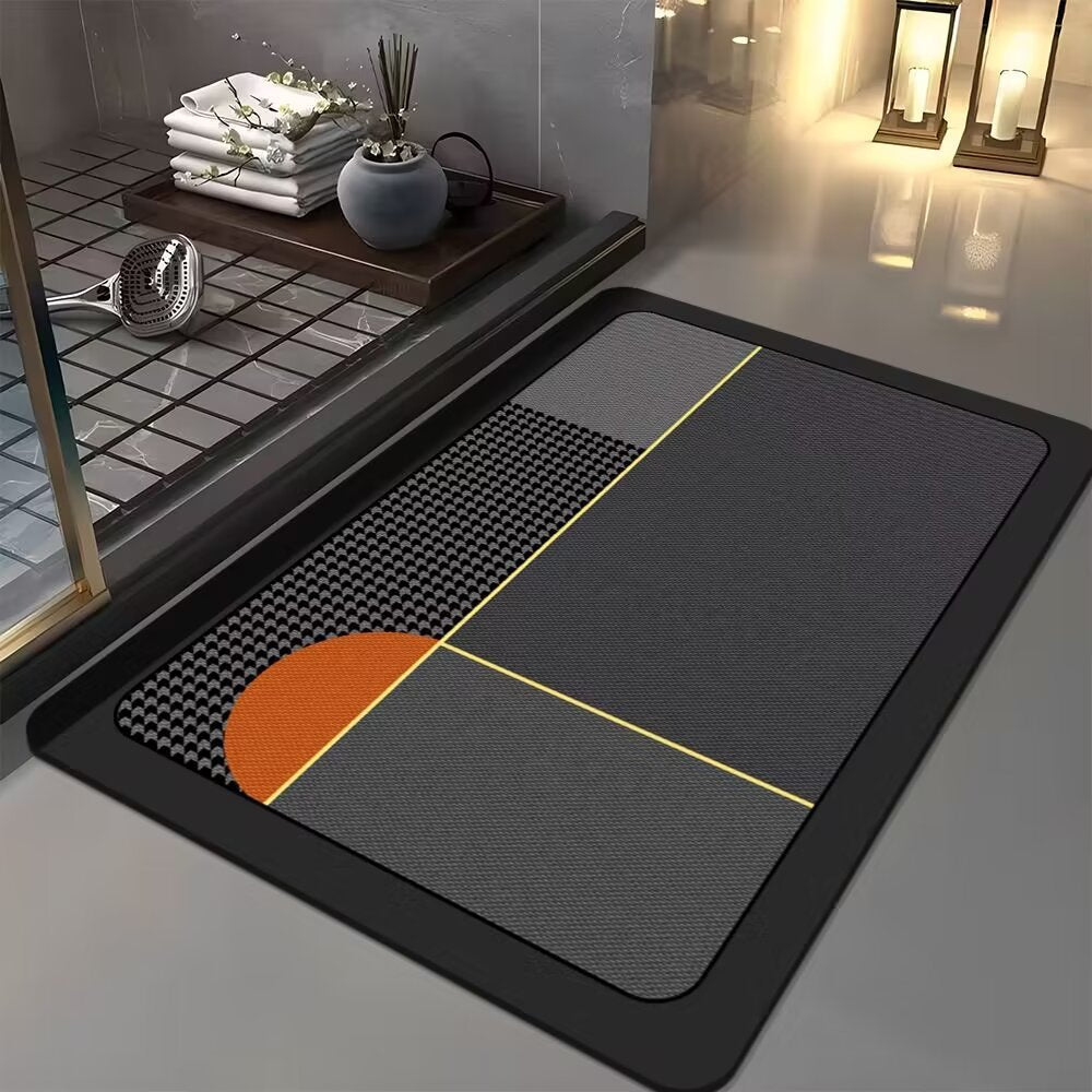 Abstract Geometric Design Bathroom Mat