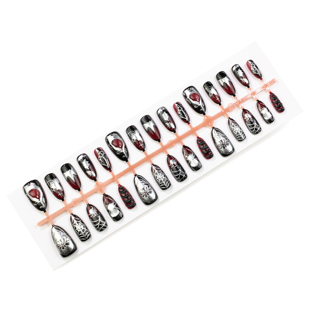 Gothic-Inspired Stiletto Press-On Nail Art Set
