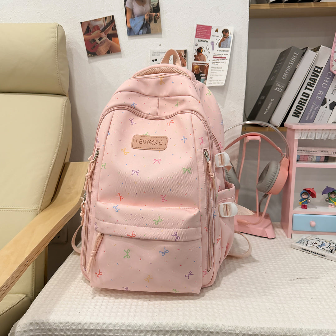 Stylish School Backpack with Fun Patterned Accents Kalsten