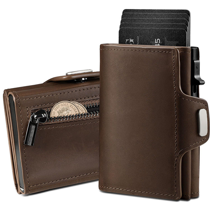 Compact RFID-Blocking Leather Coin Wallet Kalsten