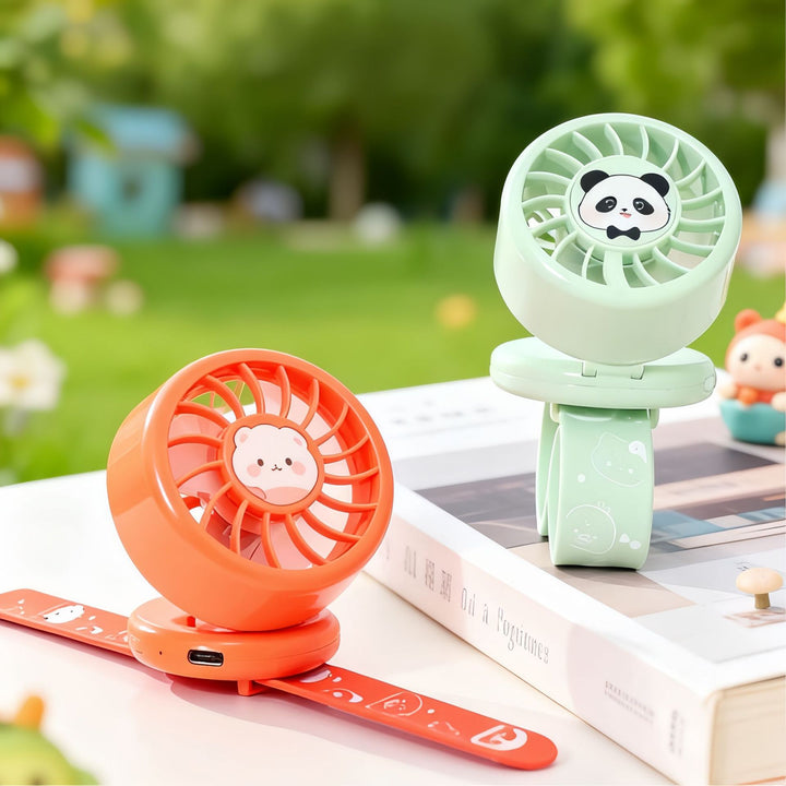 Women's Portable Hand Fan with Cute Animal Design and USB Charging Function Kalsten