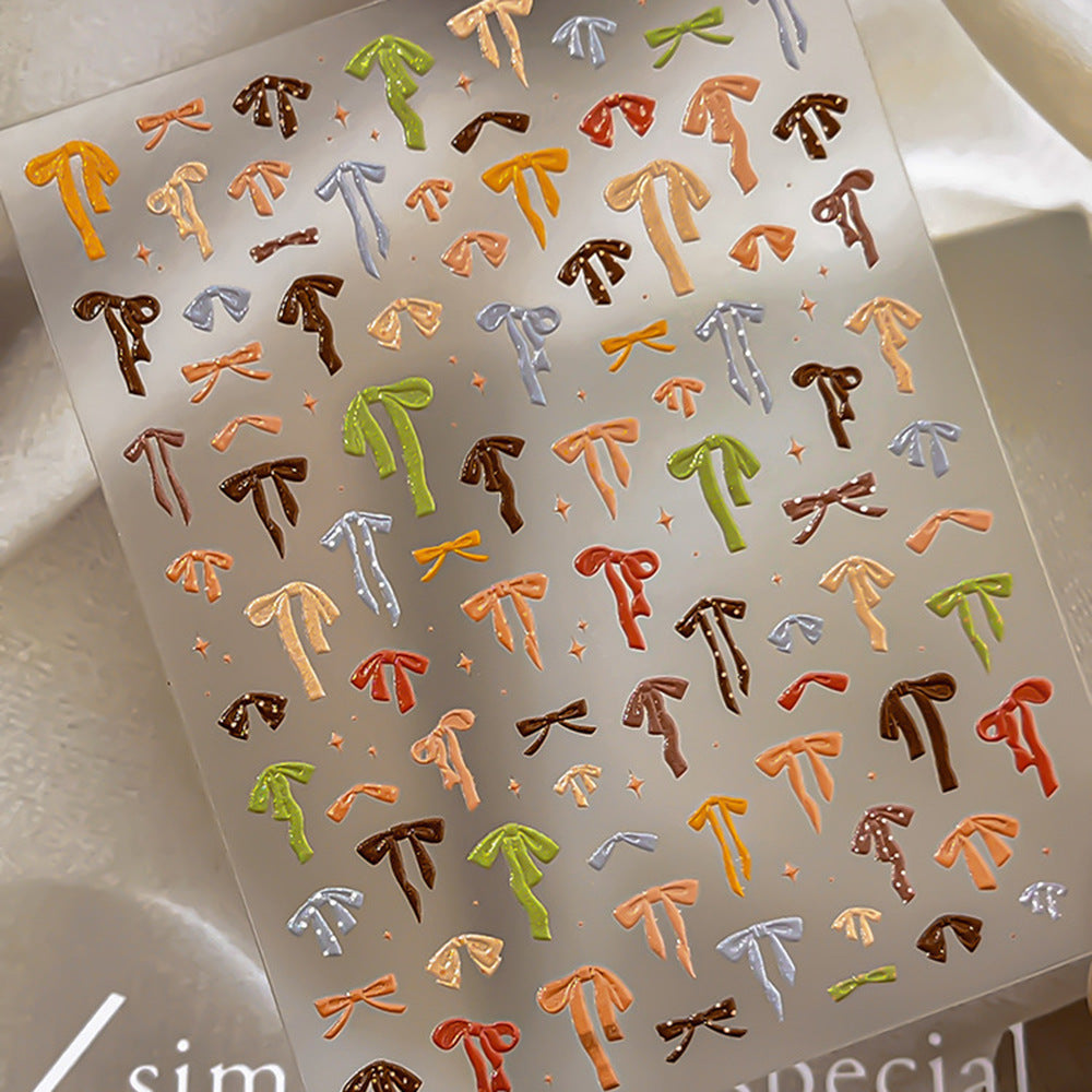 Decorative Bow Nail Art Sticker Sheet