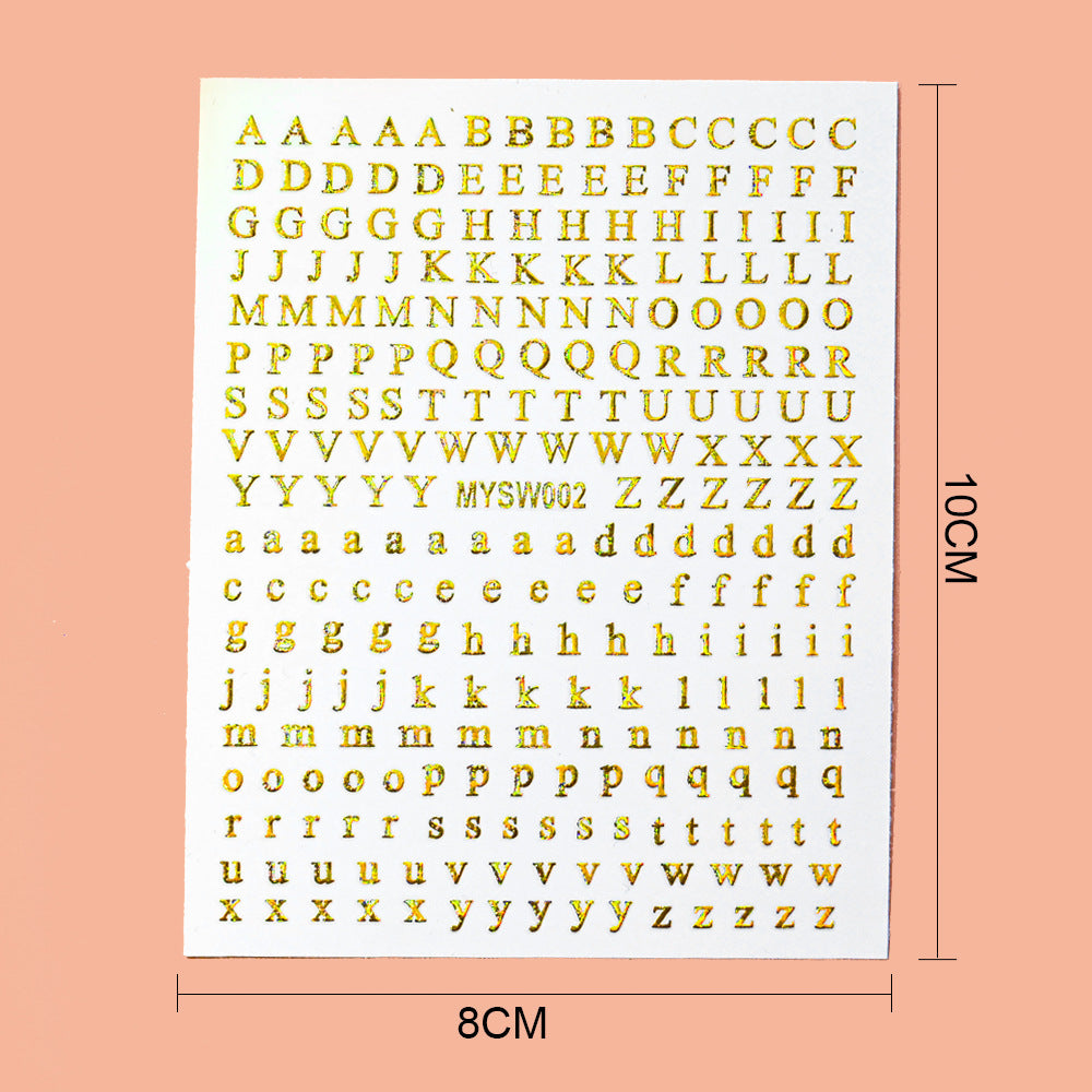 Decorative Alphabet Nail Art Stickers