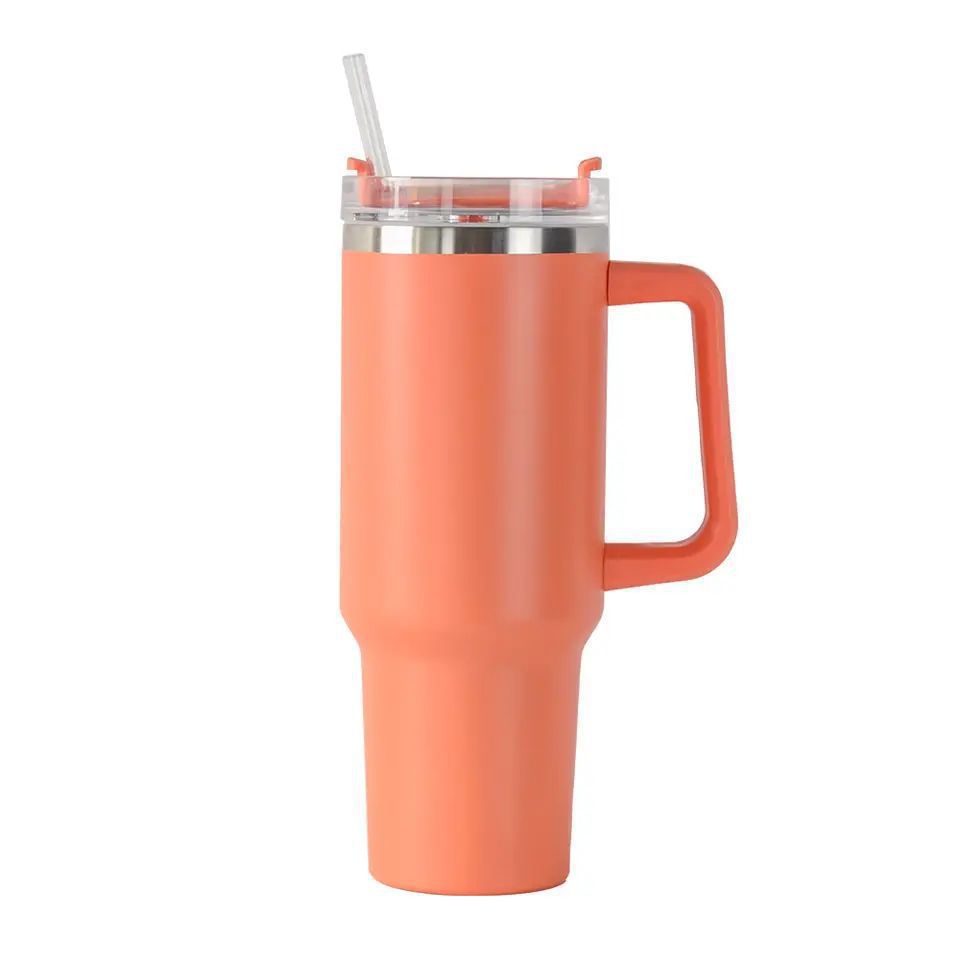 Women's Insulated Drinking Cup with Handle and Straw Kalsten