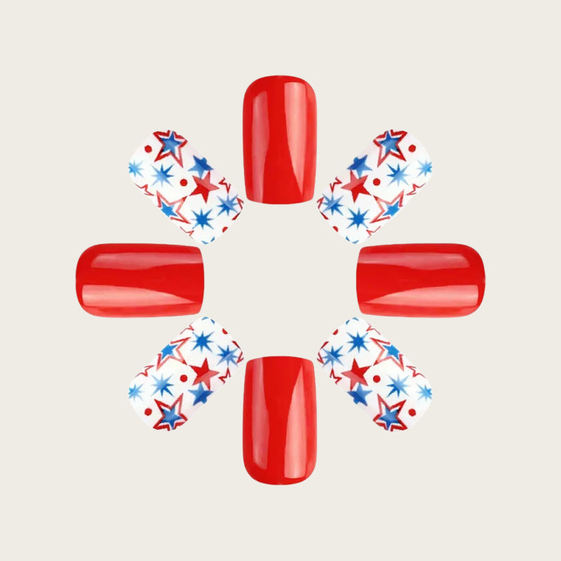 Creative artificial nails with patriotic design Kalsten