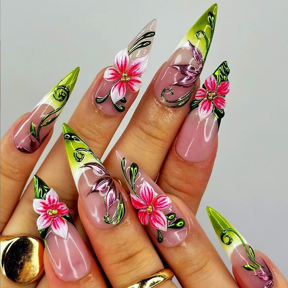 Artificial nails with exquisite floral pattern Kalsten