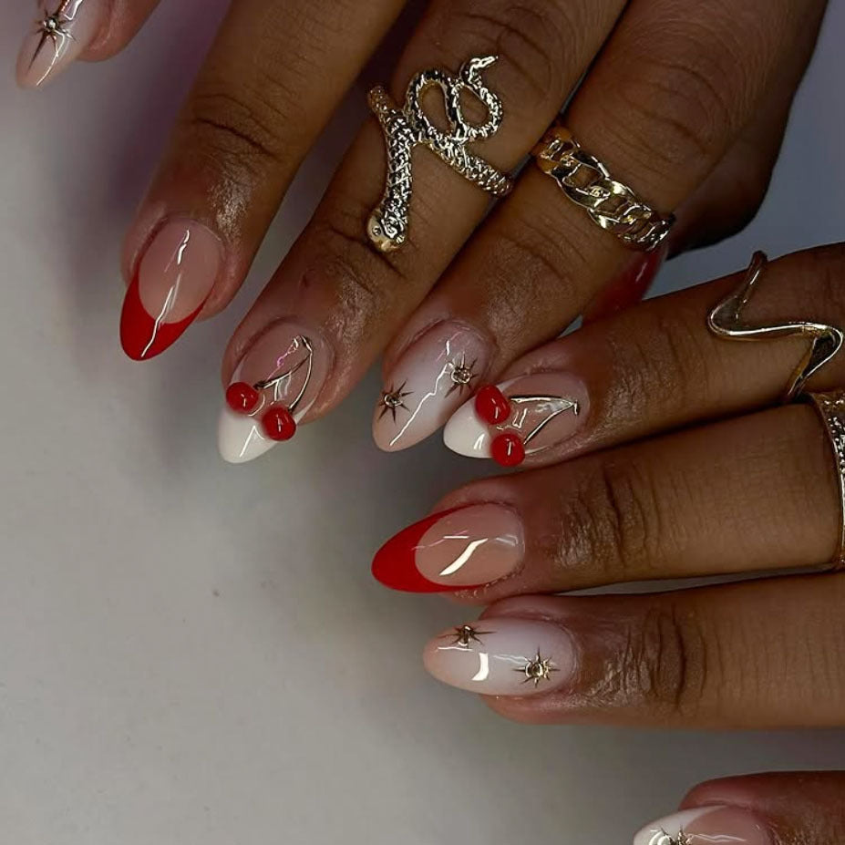 Creative Cherry-Inspired Nail Art