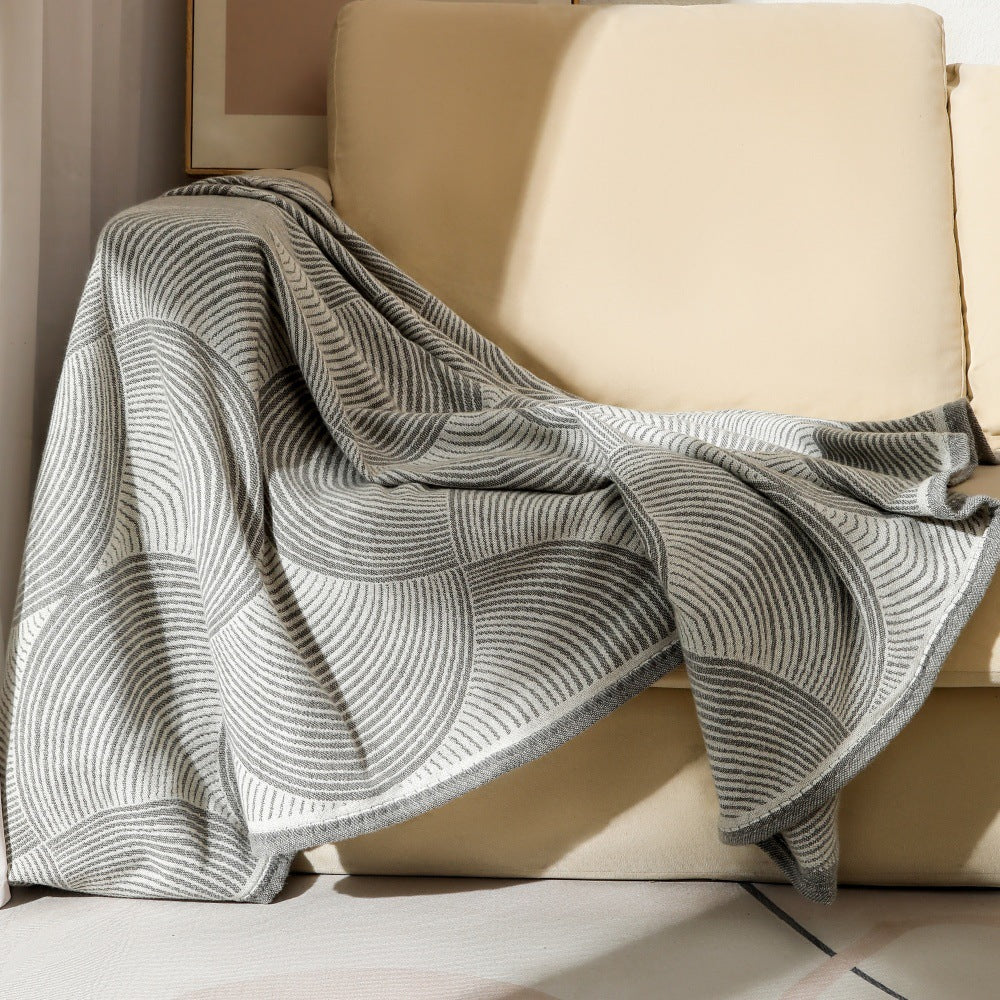 Minimalist Textured Knit Throw Blanket Kalsten