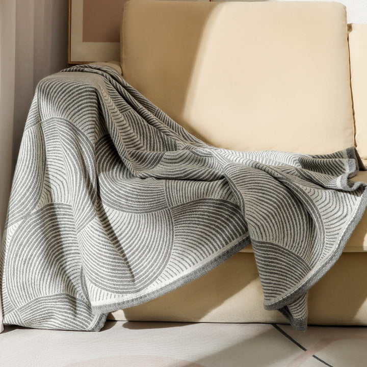 Minimalist Textured Knit Throw Blanket Kalsten