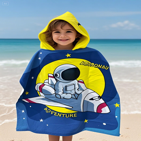 Kids' Fun Dinosaur-Themed Hooded Towel Poncho Kalsten