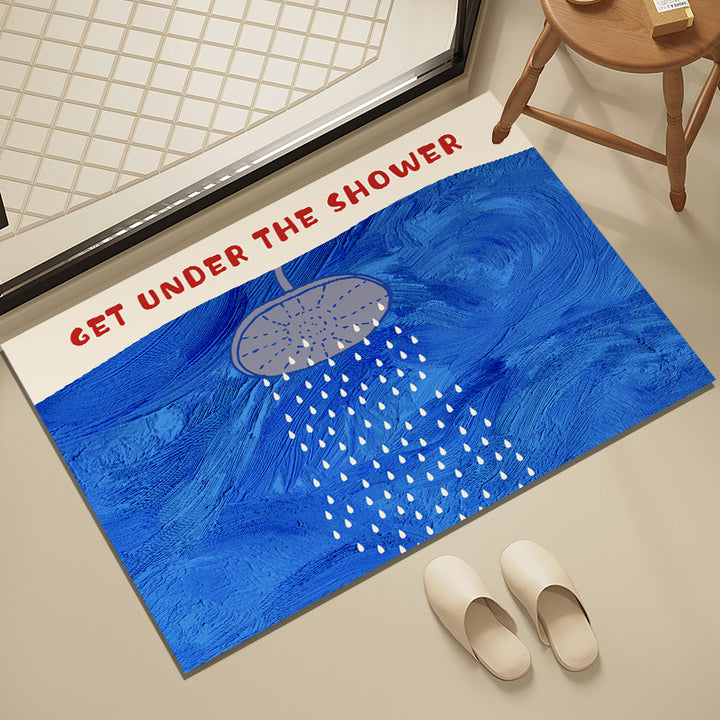 Playful Bath Mat with Showerhead Design